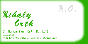 mihaly orth business card